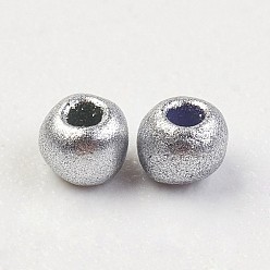 Silver 12/0 Grade A Round Glass Seed Beads, Baking Paint, Silver, 12/0, 2x1.5mm, Hole: 0.7mm, about 30000pcs/bag