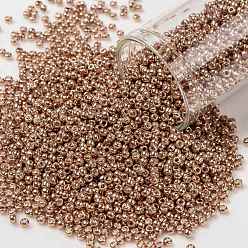 (551) Galvanized Peach TOHO Round Seed Beads, Japanese Seed Beads, (551) Galvanized Peach, 11/0, 2.2mm, Hole: 0.8mm, about 1110pcs/bottle, 10g/bottle