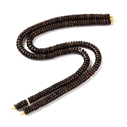 Coconut Brown Coconut Beads Strands, Flat Round/Disc, Heishi Beads, Coconut Brown, 8x3mm, Hole: 1.5mm, about 110~111pcs/strand, 13.27''(33.7~33.8cm)