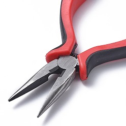 Red Iron Jewelry Tool Sets: Round Nose Pliers, Wire Cutter Pliers and Side Cutting Pliers, Red, 114~131mm, 3pcs/set