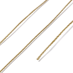Verge D'or Ficelle ronde en fil de polyester ciré, cordon micro macramé, cordon torsadé, pour la couture de cuir, verge d'or, 0.3~0.4mm, environ 174.98 yards (160m)/rouleau
