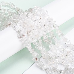 Cristal de Quartz Naturelles cristal de quartz brins de perles, cristal de roche, puce, 3~16x3~8mm, Trou: 0.7mm, 32.28'' (82 cm)