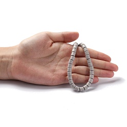 Gris Foncé Polymère main brins d'argile de perles, colonne, gris foncé, 6.5x6mm, Trou: 1.2mm, Environ 61 pcs/chapelet, 15.75 pouce (40 cm)