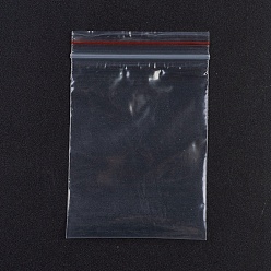 Красный Пластиковые сумки на молнии, многоразовые упаковочные пакеты, верхнего уплотнения, мешок с самоуплотнением, прямоугольные, красные, 9x6 см, односторонняя толщина: 1.8 мил(0.045мм), 100 шт / пакет