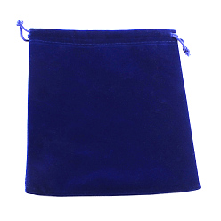 Blue Velvet Jewelry Bag, Rectangle, Blue, 17x15cm