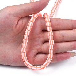 Orange Handmade Polymer Clay Bead Strands, Column, Orange, 6x6mm, Hole: 1.5mm, about 63pcs/strand, 15.55 inch~15.94 inch(39.5~40.5cm)