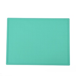 Turquoise Silicone Hot Pads Heat Resistant, with Scale, for Hot Dishes Heat Insulation Pad Kitchen Tool, Rectangle, Turquoise, 40x30x0.3cm