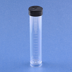 Clear Clear Plastic Tube With A Black Lid, 2cm in diameter, 10.5cm high, Capacity: 30ml(1.01 fl. oz)