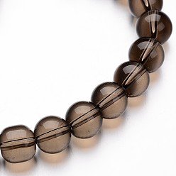 Rosy Brown Glass Round Bead Strands, Rosy Brown, 8mm, Hole: 1mm, about 40pcs/strand, 11 inch