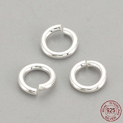 Серебро 925 кольца с открытыми скачками стерлингового серебра, круглые кольца, серебряные, 4x0.7 мм, 2 мм внутренним диаметром