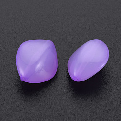 Dark Orchid Imitation Jelly Acrylic Beads, Rhombus, Dark Orchid, 17x14.5x9.5mm, Hole: 1.6mm, about 500pcs/500g