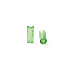 Sea Green Transparent Glass Bugle Beads, Round Hole, Sea Green, 3~8x2mm, Hole: 0.7mm, about 450g/pound