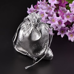 Silver Organza Bags, Silver, 9x7cm