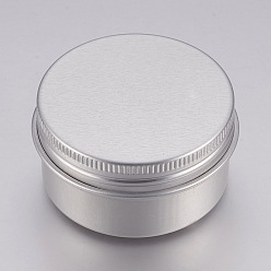 Platine Boîtes de conserve rondes en aluminium, pot en aluminium, conteneurs de stockage pour cosmétiques, bougies, des sucreries, avec couvercle à vis, platine, 4.6x2.5 cm, capacité: 30 ml (1.01 fl. oz)