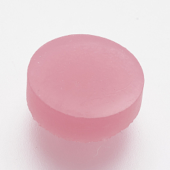 Pink Resin Imitation Druzy Quartz Cabochons, Flat Round, Pink, 10x3~4mm