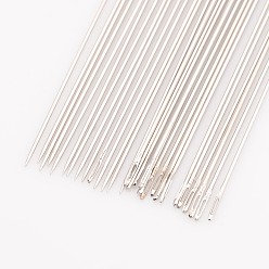 Stainless Steel Color Steel Beading Needles, Stainless Steel Color, 150x0.8mm, about 50pcs/bag