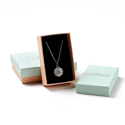 Aquamarine Jewellery Especially For You Cardboard Necklace Boxes,  with Black Sponge, for Jewelry Gift Packaging, Rectangle, Aquamarine, 8x5x2.65cm
