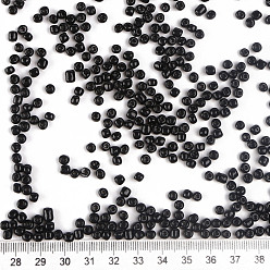 Черный Бисер из стекла , непрозрачные семян цветов, маленькие бусины для изготовления ювелирных изделий, круглые, чёрные, 4 мм, отверстие: 1.5 мм, Около 4500 шт / фунт