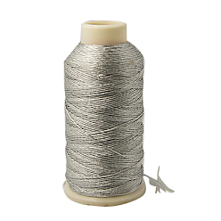 Silver Metallic Thread, Embroidery Thread, 9-Ply, Silver, 0.8mm, about 328.08 yards(300m)/roll