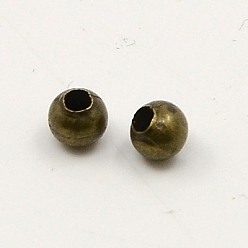 Antique Bronze Iron Spacer Beads, Lead Free & Nickel Free, Round, Antique Bronze, 3.2mm, Hole: 1mm