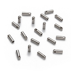 Stainless Steel Color 304 Stainless Steel Cord Ends, Tube, Stainless Steel Color, 7x2mm, Inner Diameter: 1.5mm