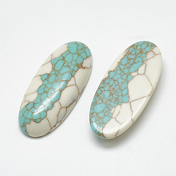Turquoise Synthétique Cabochons turquoises synthétiques, ovale, 30.5x13.5x6mm