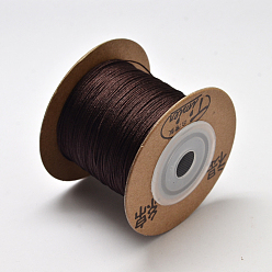 Coffee Eco-Friendly Dyed Nylon Threads, String Threads Cords, Coffee, 0.4mm, about 164.04 yards(150m)/roll