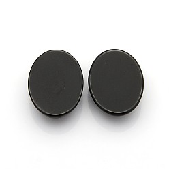 Agate Noire Cabochons de pierres fines naturelles, ovale, agate noire, 25x18x5~7mm