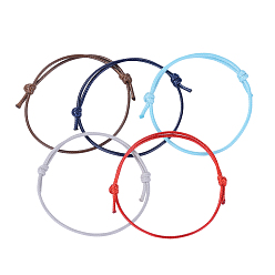 Couleur Mélangete Bracelet en fils de polyester ciré coréen faire, couleur mixte, diamètre réglable: 40~70 mm