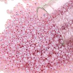 (2105) Silver Lined Pink Opal Toho perles de rocaille rondes, perles de rocaille japonais, (2105) opale rose doublée d'argent, 11/0, 2.2mm, Trou: 0.8mm, environ5555 pcs / 50 g