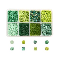 Green 12/0 Glass Seed Beads, Ceylon Round  Loose Spacer Beads, 2mm, Green, 2mm, Hole: 1mm, about 12500pcs/box