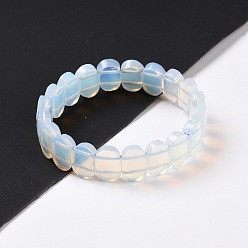 Opalite Opalite Oval Beaded Stretch Bracelet, Gemstone Jewelry for Women, Inner Diameter: 2-1/8 inch(5.4~5.5cm)
