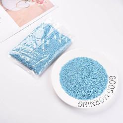 Light Cyan Glass Seed Beads, Opaque Colors Lustered, Round, Light Cyan, 2mm, Hole: 1mm, about 30000pcs/pound