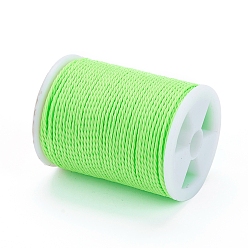 Lawn Green Round Waxed Polyester Cord, Taiwan Waxed Cord, Twisted Cord, Lawn Green, 1mm, about 12.02 yards(11m)/roll