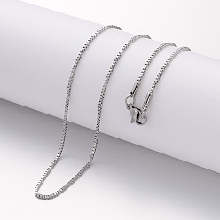 Stainless Steel Color 304 Stainless Steel Necklace, Box Chains, with Lobster Clasps, Stainless Steel Color, 17.72 inch(450mm), 1.2mm