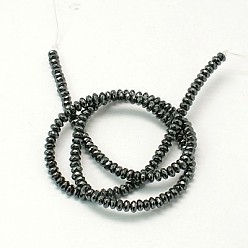 Non-magnetic Hematite Non-Magnetic Synthetic Hematite Beads Strands, Grade A, Faceted, Rondelle, 4x2mm, Hole: 0.5mm