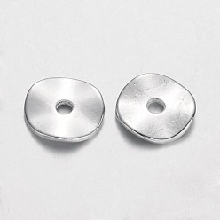 Silver Tibetan Style Alloy Wavy Spacer Beads, Flat Round, Cadmium Free & Nickel Free & Lead Free, Silver, 10x1mm, Hole: 2mm