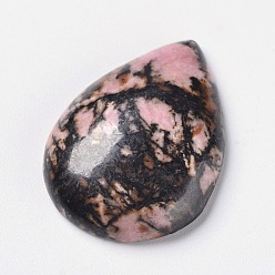 Rhodonite Natural Rhodonite Cabochons, teardrop, 30x22x6~7mm
