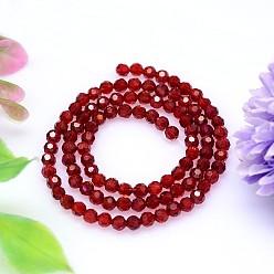 Red Imitation Austrian Crystal Bead Strands, Grade AAA, Faceted(32 Facets) Round, Red, 8mm, Hole: 0.9~1mm, about 50pcs/strand, 15.7 inch