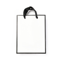 White Rectangle Paper Bags, with Handles, for Gift Bags and Shopping Bags, White, 16x12x0.6cm