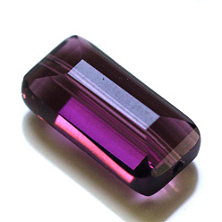Purple Imitation Austrian Crystal Beads, Grade AAA, Faceted, Rectangle, Purple, 4.55x8x3mm, Hole: 0.7~0.9mm
