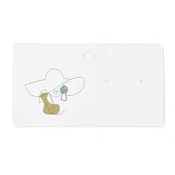 Human Carton rectangle cartes d'affichage de boucle d'oreille, pour présentoir à bijoux, Modèle féminin, 9x5x0.04 cm, environ 100 pcs / sachet 