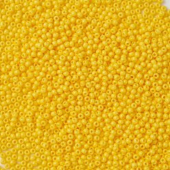 Gold 12/0 Grade A Round Glass Seed Beads, Baking Paint, Gold, 12/0, 2x1.5mm, Hole: 0.7mm, about 30000pcs/bag