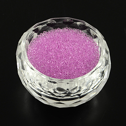 Orchid Transparent DIY 3D Nail Art Decoration Mini Glass Beads, Tiny Caviar Nail Beads, Orchid, 0.6~0.8mm, about 450g/bag