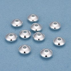 Silver 201 Stainless Steel Spacer Beads, Disc, Silver, 8x4mm, Hole: 2mm