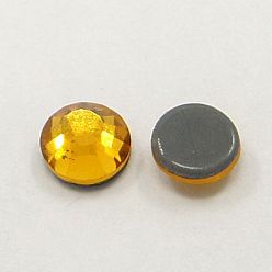 Topaz Glass Hotfix Rhinestone, Grade AA, Flat Back & Faceted, Half Round, Topaz, SS20, 4.6~4.8mm, about 1440pcs/bag