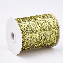 Jaune Ruban scintillant scintillant, ruban de polyester et nylon, jaune, 3/8 pouce (9.5~10 mm), environ 50 yards / rouleau (45.72 m / rouleau)