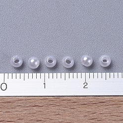 White Imitated Pearl Acrylic Beads, Round, White, 3mm, Hole: 1mm, about 35000pcs/500g