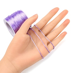 Lilac Nylon Cord, Satin Rattail Cord, for Beading Jewelry Making, Chinese Knotting, Lilac, 1mm, about 32.8 yards(30m)/roll