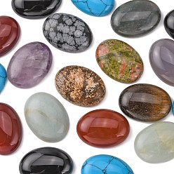 Mixed Stone Gemstone Cabochons,Oval, Mixed Stone, 30x22x5mm